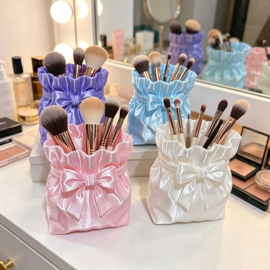 Satin Bowknot Storage Organizer Box