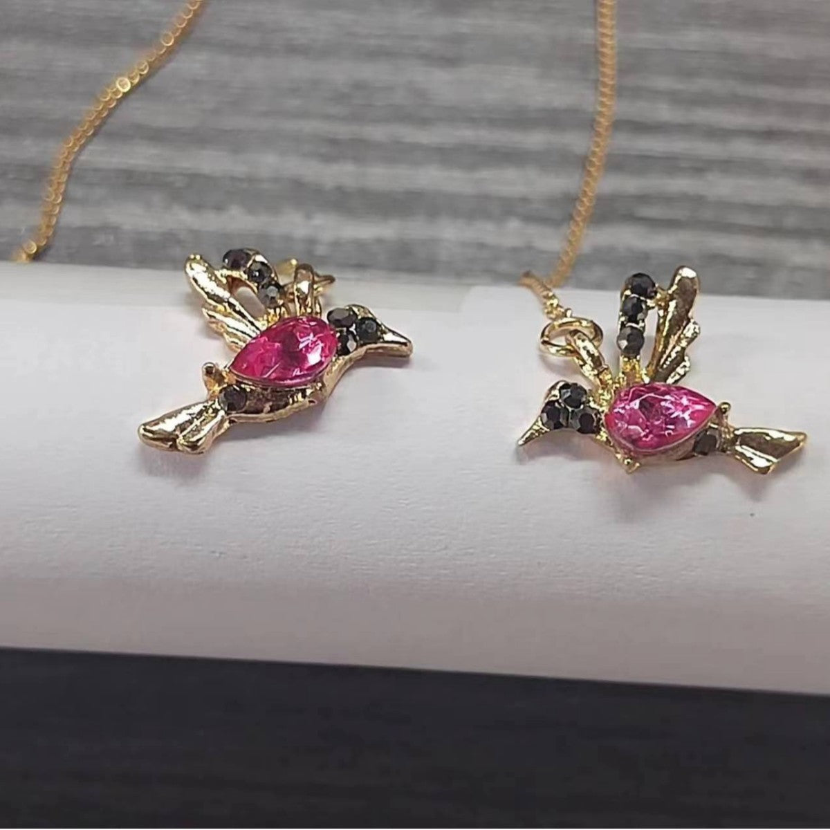 Hummingbird Animal Earrings with Zirconium Details