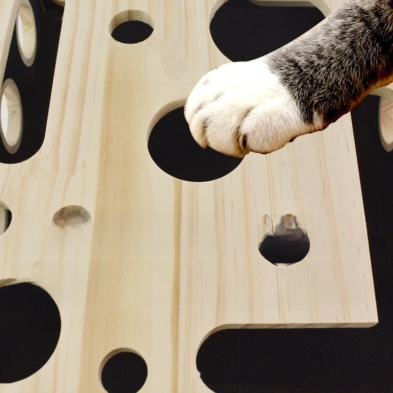 Solid Wood Cat Maze Toy Box