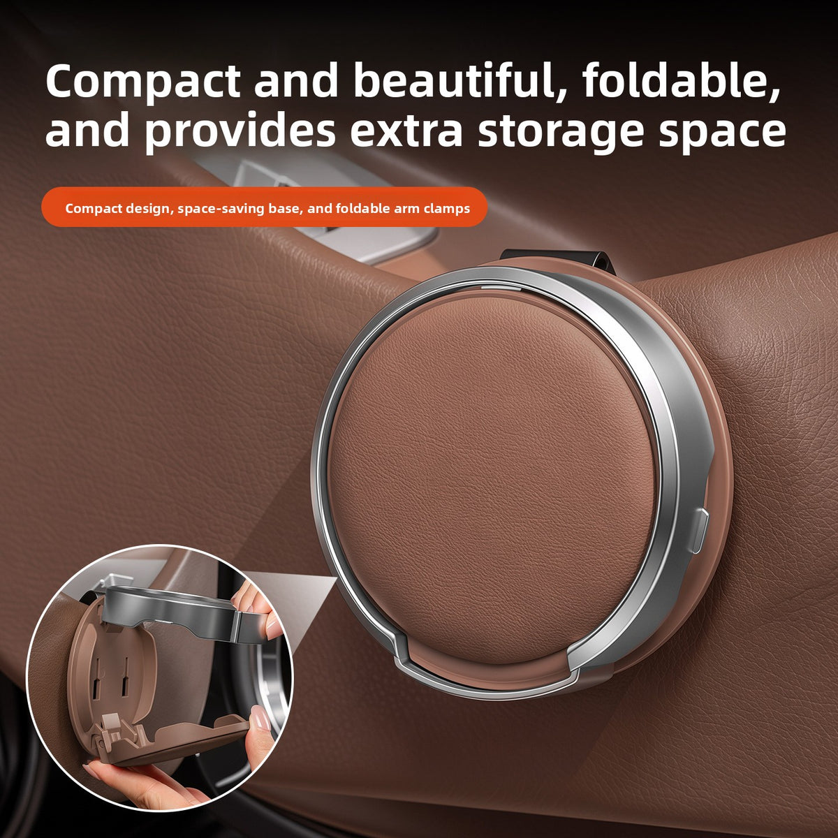 Car door cup holders for in-car storage