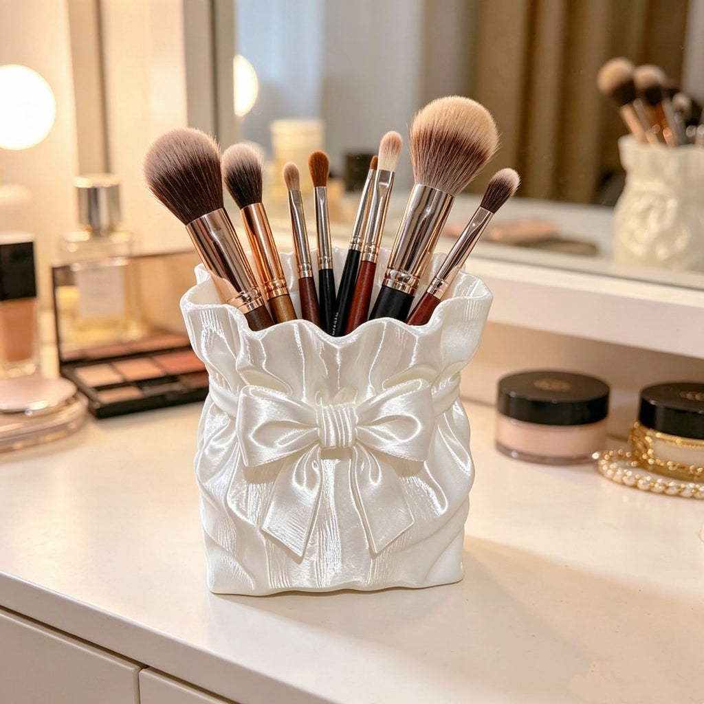 Satin Bowknot Storage Organizer Box