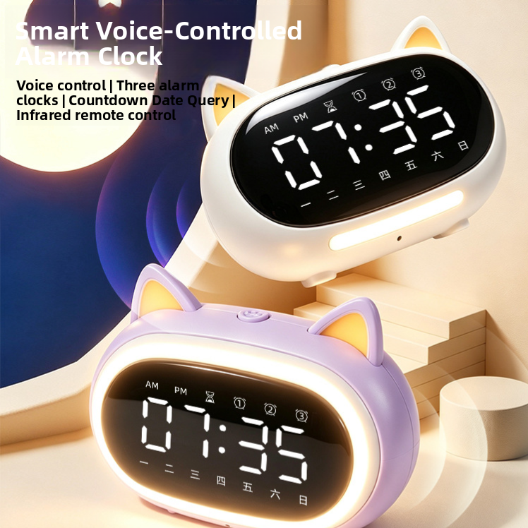 Smart Voice Electronic Alarm Clock with Night Light