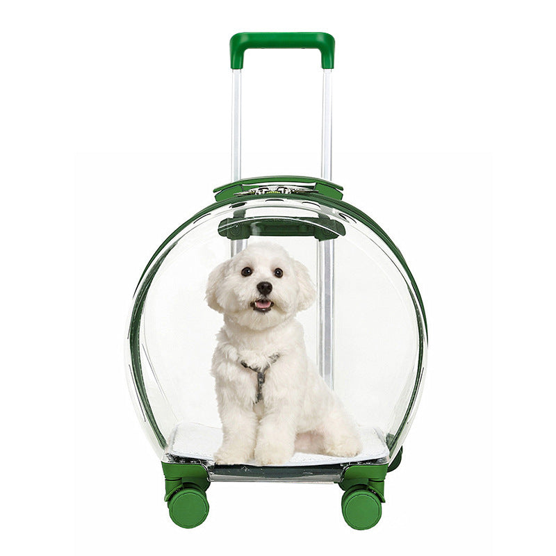 Transparent Pet Travel Carrier with Wheels